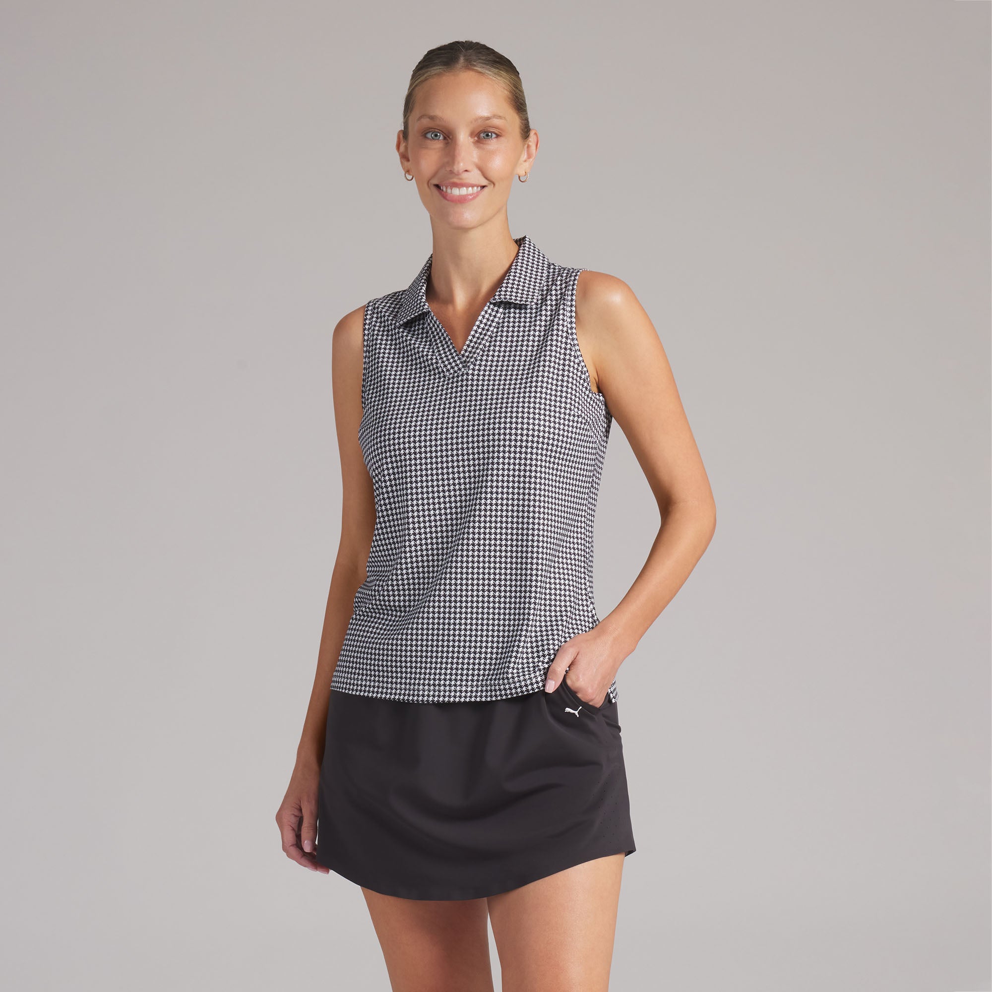 Women's CLOUDSPUN Mono Check Sleeveless Golf Polo – PUMA Golf