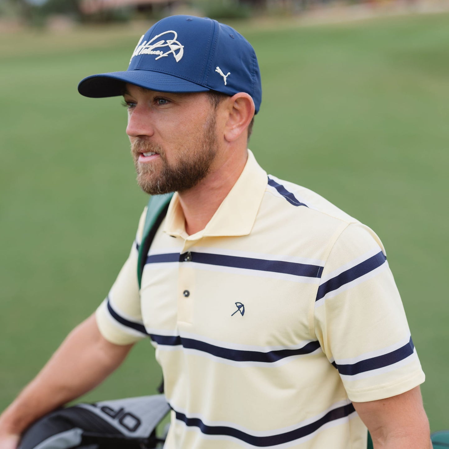 AP Pique Stripe Golf Polo